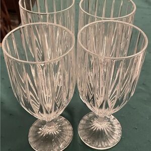 Set Of Four Beautiful Park Lane Crystal Mikasa Iced Tea Glasses